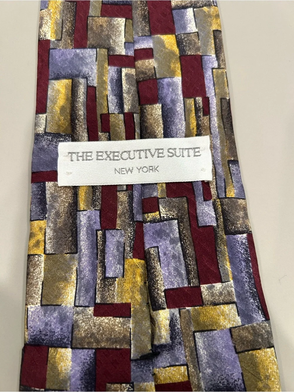 Vintage 90’s The Executive Suite New York in Burgundy, Gold & Gray Made in USA